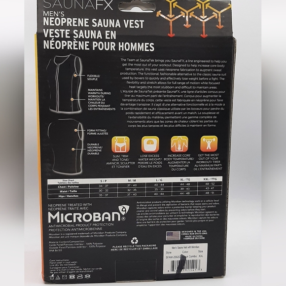 SaunaFX Men's Neoprene SAUNA VEST Slimming Fitness Sweat Gym Body Shaper Hot XXL - Picture 3 of 5